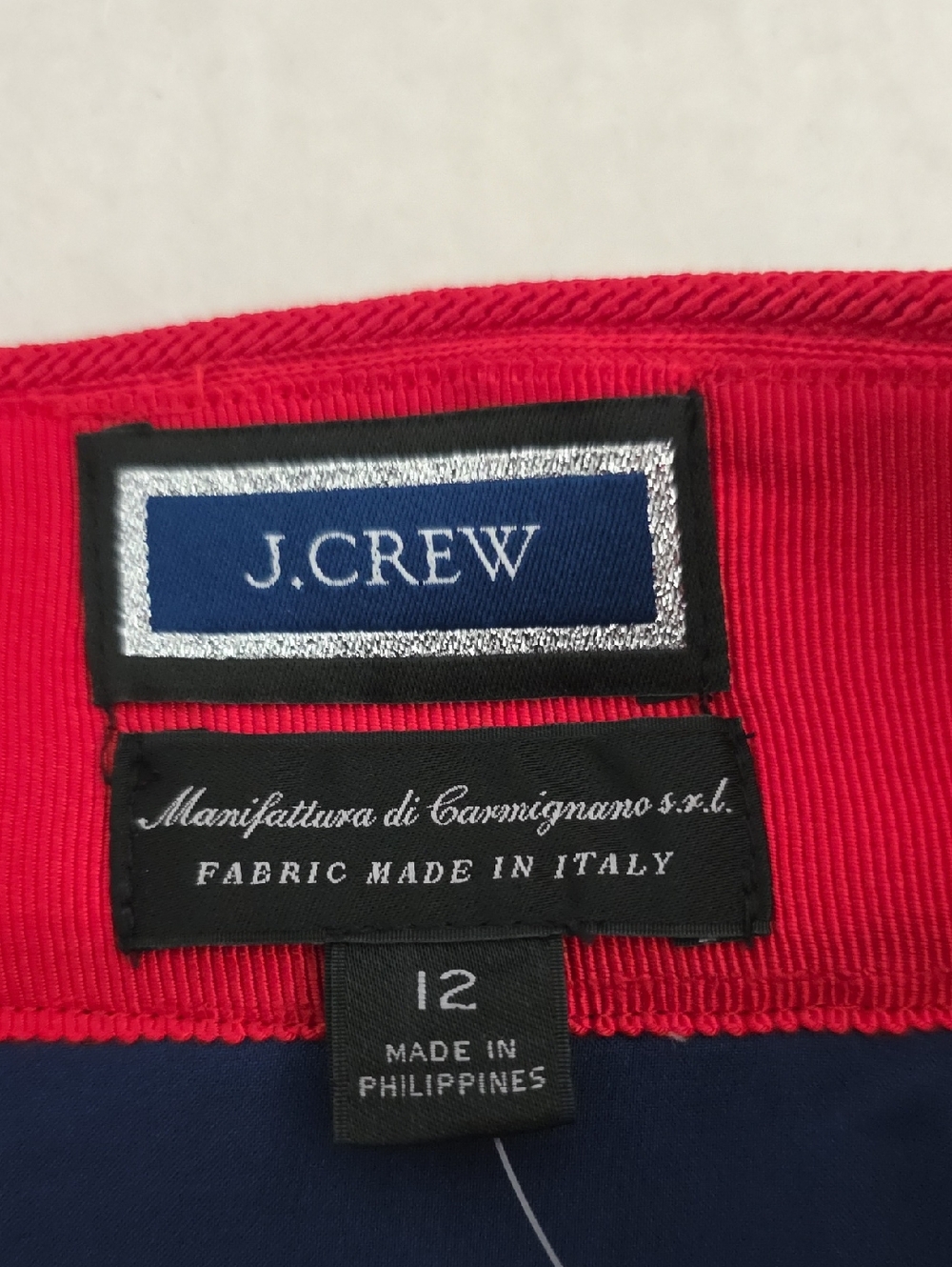 J. CREW NWT Tweed A-Line Skirt Blue Multi Size 12 Fabric Made In Italy - Picture 5 of 7